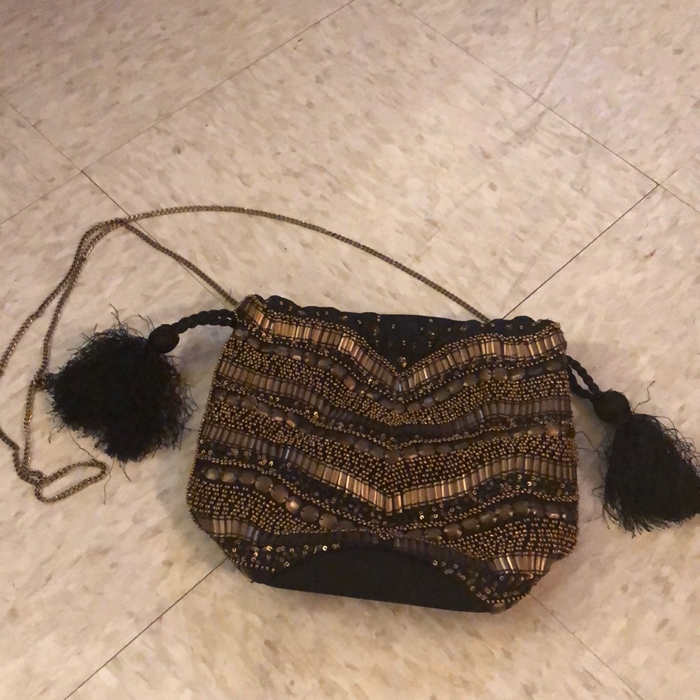 Vintage black and gold party purse
